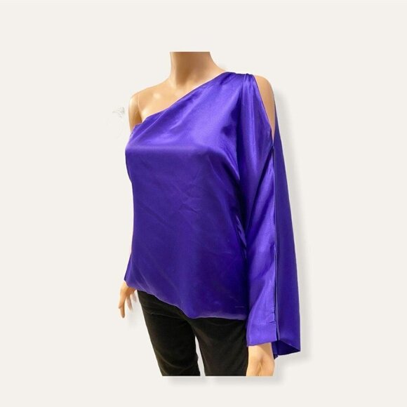 NWOT Robert Rodriguez Silk One Shoulder Top - Picture 1 of 10